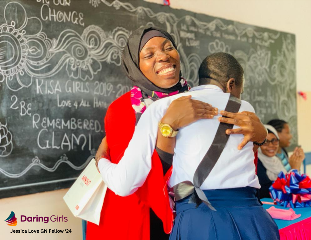 Teacher hugs student Daring Girls
